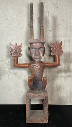 Traditional Nias Ancestor Figure (Adu Zatua) From Indonesia