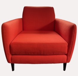 CB2 Hot Atomic Orange Slubby Weave Parlour Chair