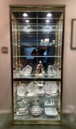 MCM BRASS MIRRORED LIGHTED VITRINE