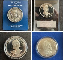 Commemorative Presidential Sterling Silver Coins, Set Of 4