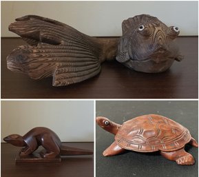 Assortment Of Wood Carved Animals