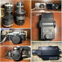 Large Assortment Of Vintage Cameras And Accessories