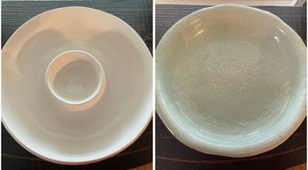 Deartis Chip And Dip Serving Bowl And An Ornate Serving Plate