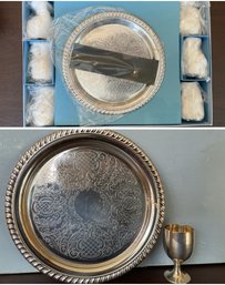 Vintage Silver Plated Cordial Set With Matching Tray