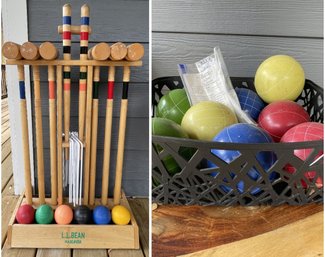 L.L.Bean 6-player Wooden Croquet Set