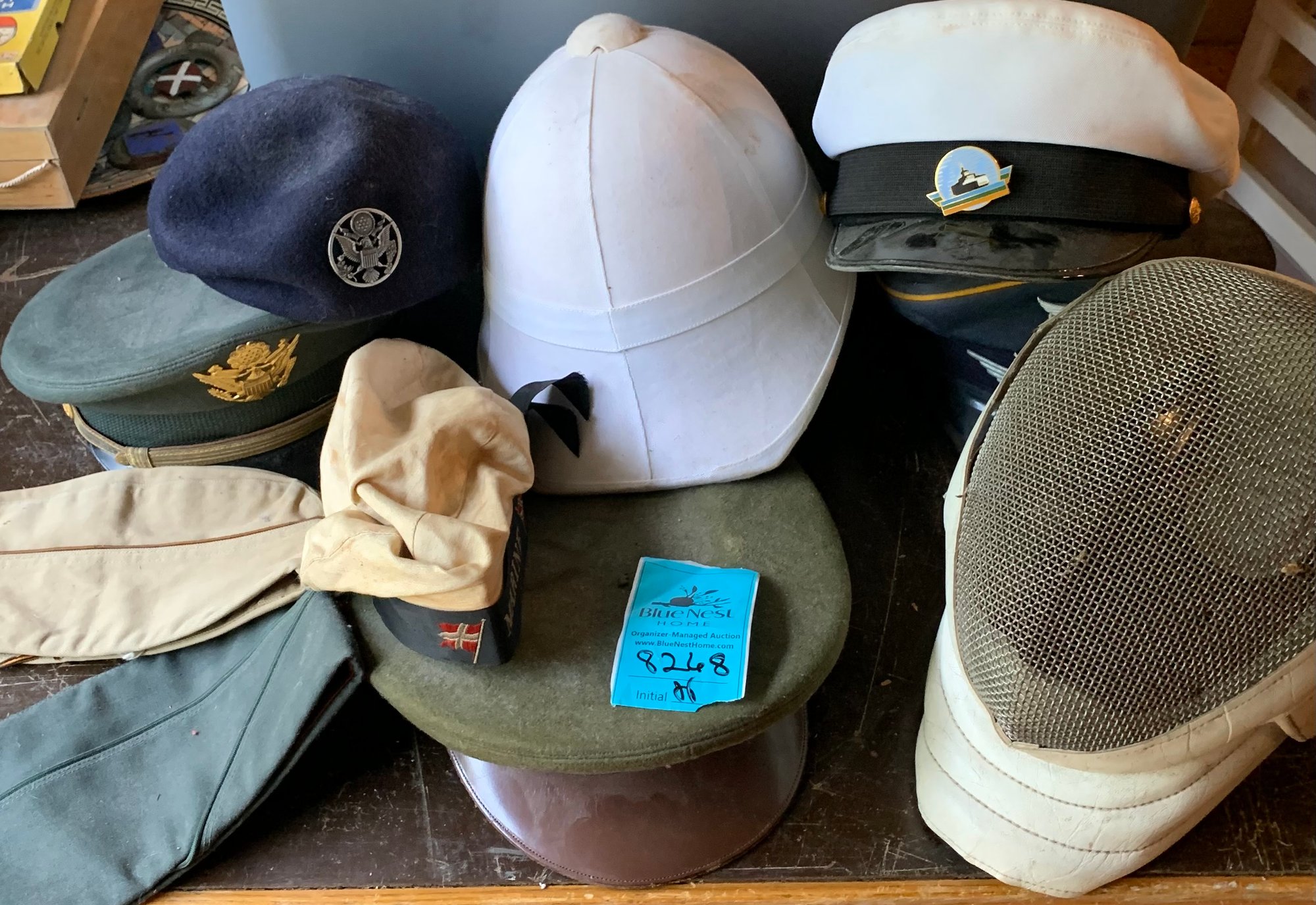 Assorted Hats, WWII Army Hat, Pith Hat Made In Vietnam, Norwegian