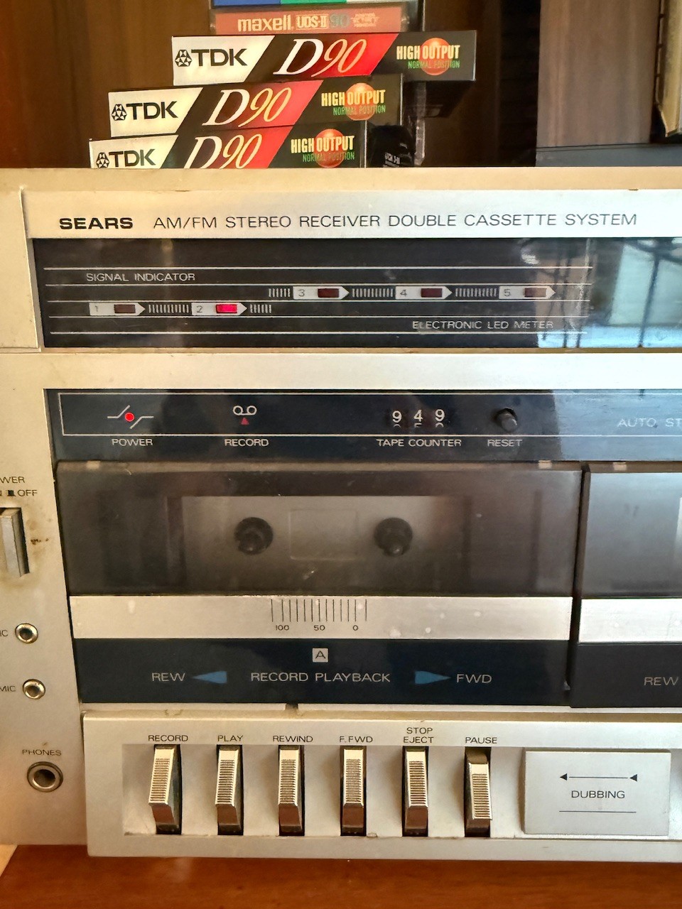 R2 Sears AM/FM Stereo Receiver Double Cassette System, Cassettes ...