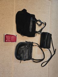 RR3 Assorted Black Purses & Red Travel Wallet