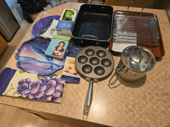 RR2 Cookware & Accessories Lot With Cooling Racks, Splatter Guards, Recipes & More
