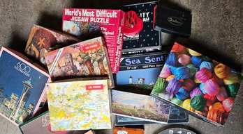 R0 Puzzle Collection, Domino Set, Various Playing Cards And Dart Board (no Darts)