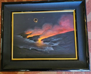 R4 Original Oil Painting By Artist Walfrido Garcia Titled 'A Surreal Night'