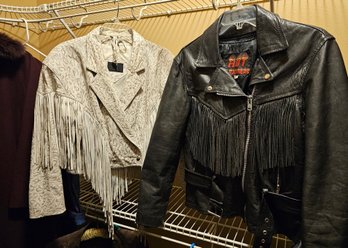 CL6  Two Vintage Leather Jackets With Fringe