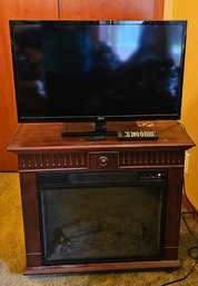 R6 Electric Fireplace/Heater With And  27' Seiki Flat Screen TV
