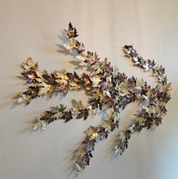 R1 Vintage Mid Century Modern Metal Leaf Wall Sculpture