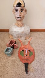 R9 Collection Of Handmade Ceramic Artwork, Highlighted By A Large Bust Sculpture