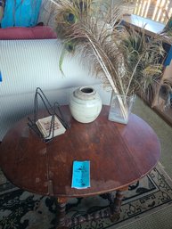 Peacock Feathers, Pottery, Magazine Rack And Set Of Coasters