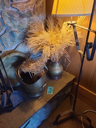 Lamp, Fireplace Maintenance Set, Bowl, Vases With Decorative Plants