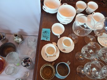 Teacups, Pottery Cups, Bowls, Vases, Saucers, And Glasses