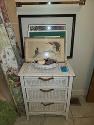 Organizing Unit, Framed Pictures, Bowl And Flashlights