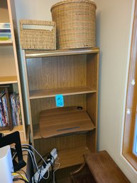 Wooden Book Shelf, Baskets, Wooden Accent Table, Lap Desk, Chair