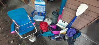 R0 Full Camping  Outdoor Gear Bundle Includes Propane Tanks, Cooking Pot, Lantern, Chairs, Backpack, Etc