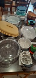 R3 Kitchen Utensils Lot, Bowls, Bakeware, Glass Dishes, Storage Containers. Includes Bowls, Ramekins, Glass