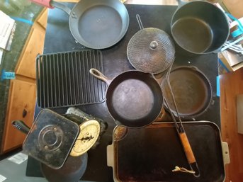R1 Cast Iron Cookware, Griddle Pans, Baking Sheet, Vintage Kitchen Scale, And Kitchen Tools