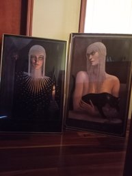 R4  J.M.W Chrzanoska Pair Framed Poster Art Prints With Matching Frames And Certificates On Back