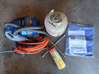 Vacuum, Air Hoses, Jack Stand, Propane Tank, Tarp, Zipties And Lug Wrench