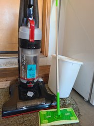 Bissell Power Force Helix Turbo Vacuum,  Small Garbage Can And Swiffer Mop
