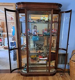 Curved Glass Cabinet With Opening Side Doors