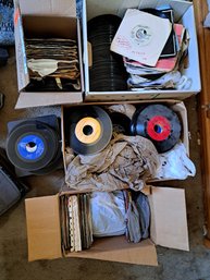 Assorted Records And Cassette Tapes