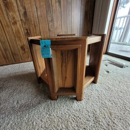 R5 Glass Top, Wooden Octagon Haped Side Table