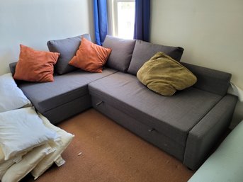 R10 Ikea Couch To Full Sized Bed, Subrtex Mattress Pad, Throw Blankets, Pillows And Throw Pillows