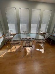 Wrought Iron Frosted Glass Table