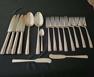 R8 Alvin Sterling Chapel Bells Silverware And Stainless Steel Butter Knives