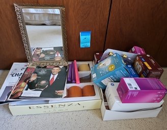R5 Obama Magazines And Newspaper, Small Mirror, Candles, And Light Bulbs