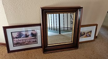 R1 Mirror And Two Wall Art Pieces
