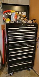 R0 Tall Craftsman Tool Box On Wheels With All Contents In Drawers And On Top Included