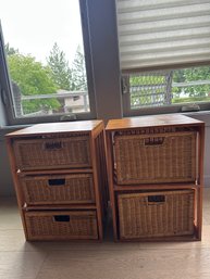 R5 Set Of Wicker Basket Storage Cubes