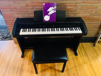 R5 Roland KR-350 Vintage Digital Intelligent Piano Synthesizer Keyboard W/Bench