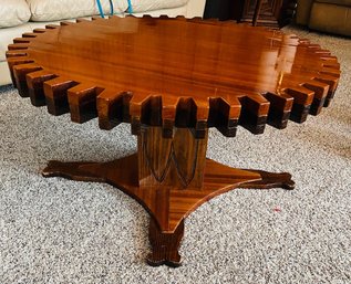 R1 Unique Wood Coffee Spinning Cog Wheel Table Gear Shaped Top