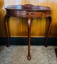 R1 Vintage Half Moon Wall Table With Single Drawer