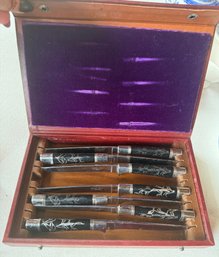 Vintage Carvel Hall By Briddell Steak Knife Set In 'The Duck Blind' Box