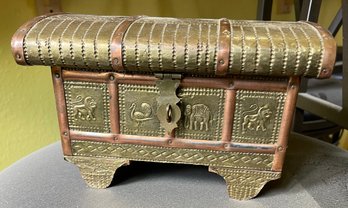 Jewelry Box Brass And Wood