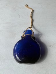 Handblown Cobalt Blue Glass Hanging Plant Vase