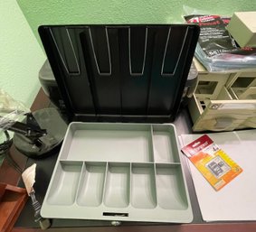 Canon Pixma Printer, Lamp, Photo Printer Paper, Sentry Safe  Without A Key And Other Office Items