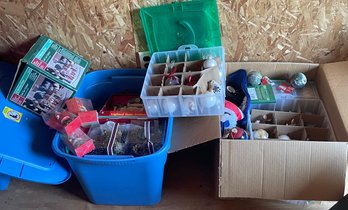 Christmas Lot To Include Ornaments Christmas House Figurine Displays And Other Christmas Decorations