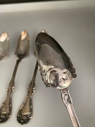 6 Knives In Cloth Holder, Set Of 5 Dessert Forks, Set Of 7 Spoons, Assorted Decorative Cutlery, Set Of 6 Knive