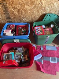 Christmas Lot To Include Lights, Ornaments, Figurines CDs And Other Christmas Decor